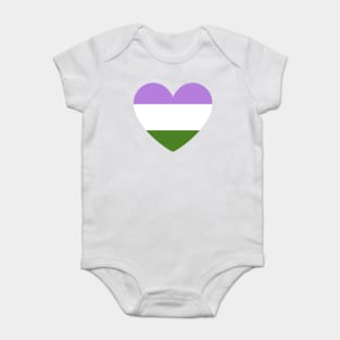 LGBT | Genderqueer Pride Flag Heart Baby Bodysuit
